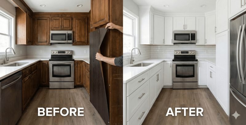 custom cabinets project in Foslsom